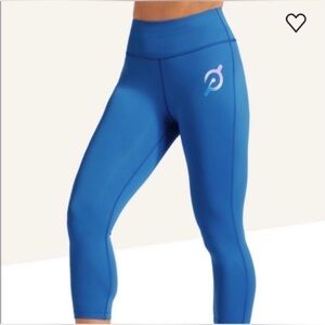 NWT Peloton Blue Mission Capri Leggings w/ Colorful Peloton Logo & Pocket Small